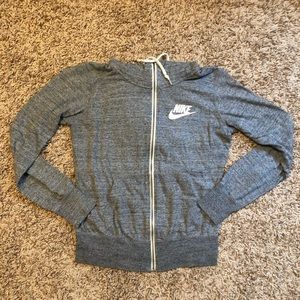 Grey Nike Light weight zip up hoodie